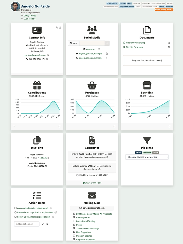 Donor Management - MonkeyPod screenshot